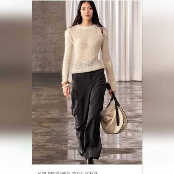 BNWT! Zara wool cargo pants ZW Collection - Picture 3 of 6